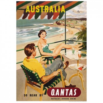 Retro Print | Qantas Beach 1950s